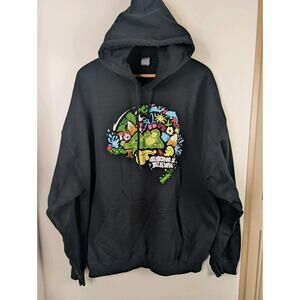 Therapy Gecko Hoodie 2XL Men's Black Sweatshirt Gecking Is Believing